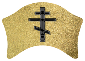 DABAN-519-BK-SH-GD Black Orthodox Cross Shimmer Gold